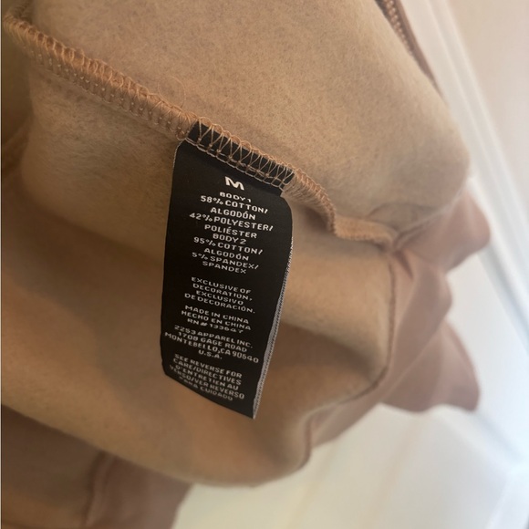 NWT Spalding Women’s M Taupe Crewneck Fleece Lined Bomber Jacket Sweatshirt - Picture 5 of 5